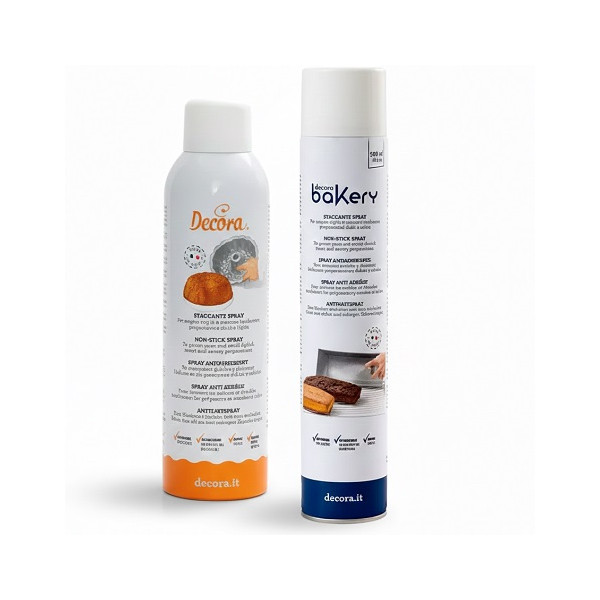 Staccante Spray Professionale per Alimenti Decora (250/500ml) – Ungi Teglie e Stampi Senza Farina