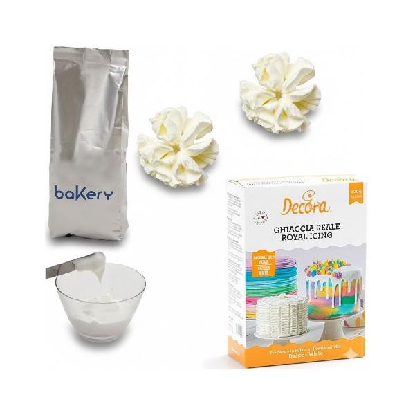 Ghiaccia Reale Extra Bianca Decora (400g/2Kg) – Per Coprire e Decorare Biscotti, Cupcakes e Torte