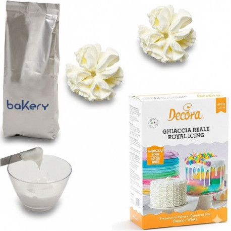 Ghiaccia Reale Extra Bianca Decora (400g/2Kg) – Per Coprire e Decorare Biscotti, Cupcakes e Torte
