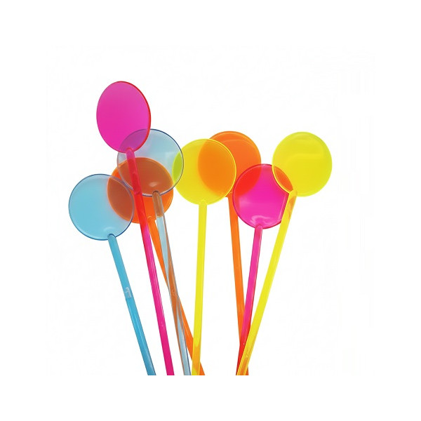 Cucchiaini Lunghi 13cm Plastica Colorata per Alimenti (12 Pz) – Per Presentazione di Cocktails e Bibite