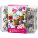 Cofanetto n 1 con Cornetti per fiori 3D in Acciaio Inox Decora (12 Pz) – Per Decorazione Diretta su Torte e Dolcetti