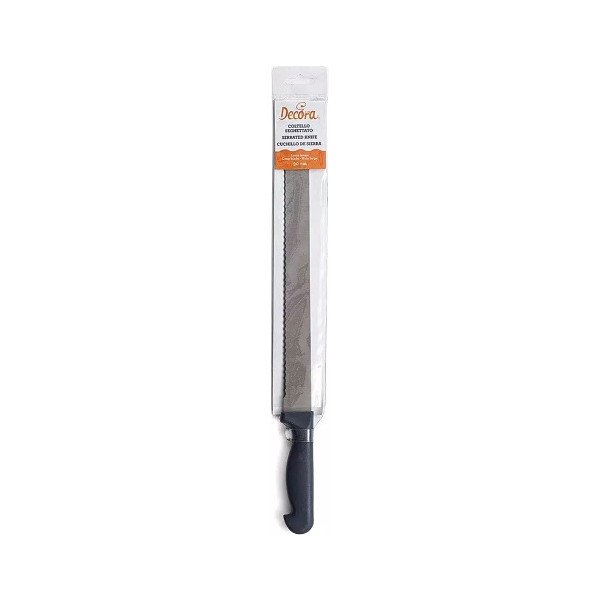 Coltello Seghettato Decora (30cm) – Multiuso a Lama in Acciaio Inox e Manico Ergonomico in Plastica