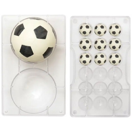 Stampo in Policarbonato Pallone da Calcio – 18 o 2 Cavità Ø2,5 / Ø12cm (Decora)
