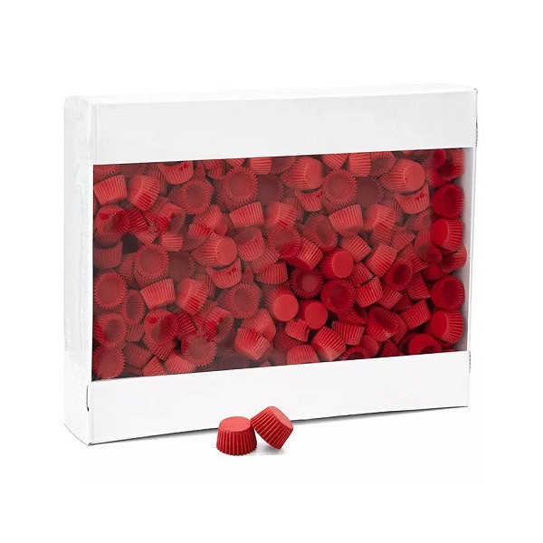 Pirottini Mini Bon Bon Rossi in Carta Forno (Ø2×H1,5cm) – Per Cottura e Porta Confetti (1000/5000 Pz)