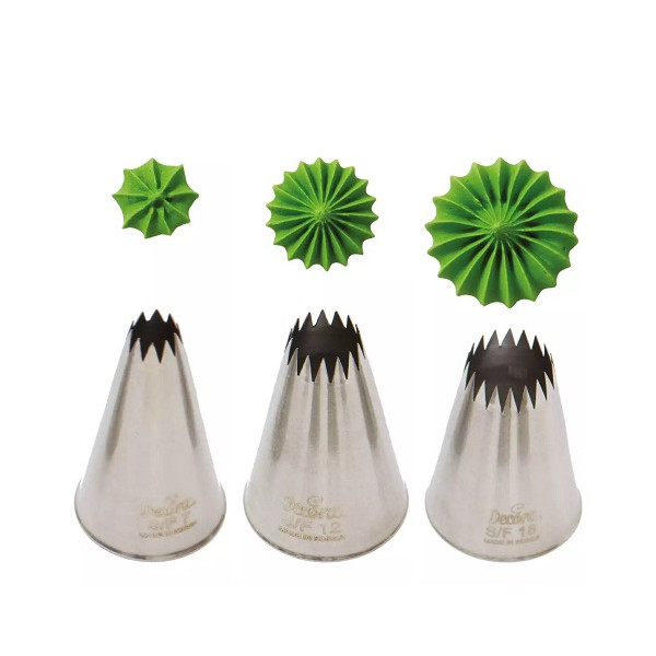 Cornetti Grandi Stella Francese Decora in Acciaio Inox | Beccucci Ø7‑12‑18 mm