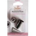 Bocchetta o cornetto petalo numero 102 in acciaio inox da Decora di ø1,7xh3 cm