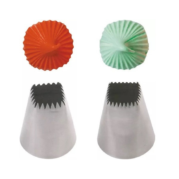 Cornetto Meringa 24/32 Denti Decora in Acciaio Inox – Bocchetta Speciale Quadrata