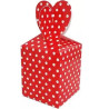 Scatola in Cartoncino Rosso a Pois con Chiusura a Cuore (6 Pz) – Box per Bento Cake o Lunchbox Cakes (8,5×8,5×H16cm)