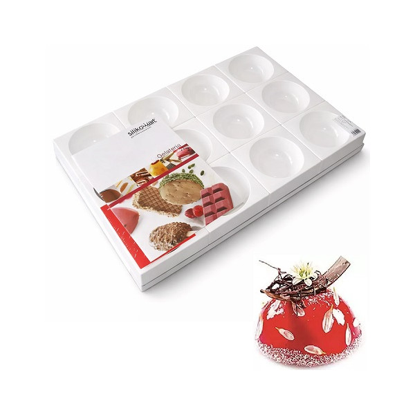 Zuccotto Silikomart (Ø115/180mm) – Stampi in Silicone per Zuccotti con Vassoio 60×40cm