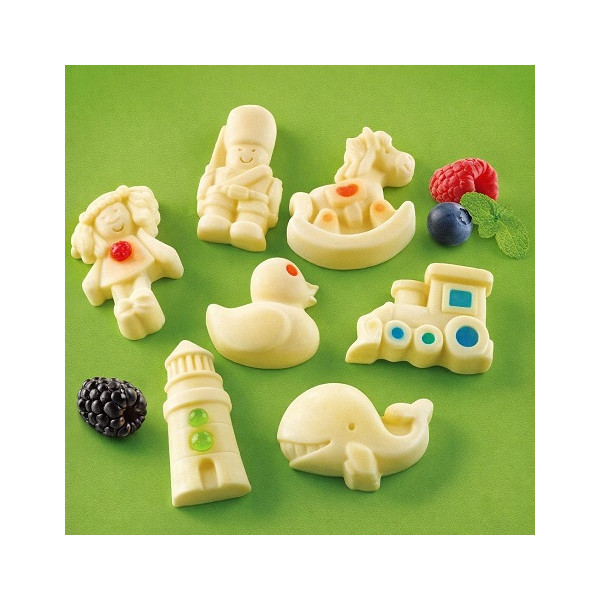 Fancy Toys SF208 Silikomart – Stampo in Silicone con Anello per 15 Monoporzioni a Tema Giocattoli