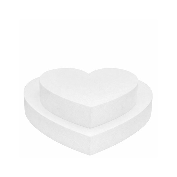 Cuore in Polistirolo H5cm | Basi Dummy Cake larghe da 15 a 30 cm