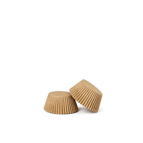 Pirottini Mini Muffin Avana Naturale (1000 pz) – Carta Forno Antiaderente per Cottura Professionale (Ø3,2×H2,2cm)