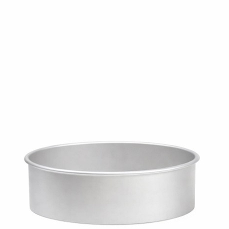 Teglia tonda liscia per torta americana in alluminio anodizzato alta 10 cm e larga 10 cm da Decora