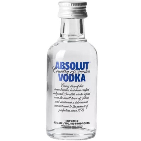 Vodka Absolut Mignon 5cl 40% – Vodka Premium Svedese Classica in Vetro