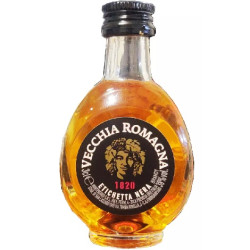 Vecchia Romagna Etichetta Nera Mignon 3cl 38% Vol. – Brandy in Bottiglia Triangolare di Vetro