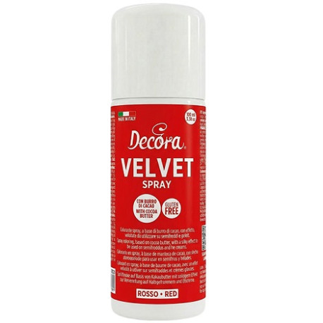 Velvet Spray Rosso 100ml Decora – Colorante Alimentare Effetto Velluto per Semifreddi e Gelati