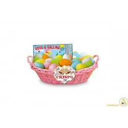Cesto 20 uova di gallina cioccolata extra fondente confettate da g 35